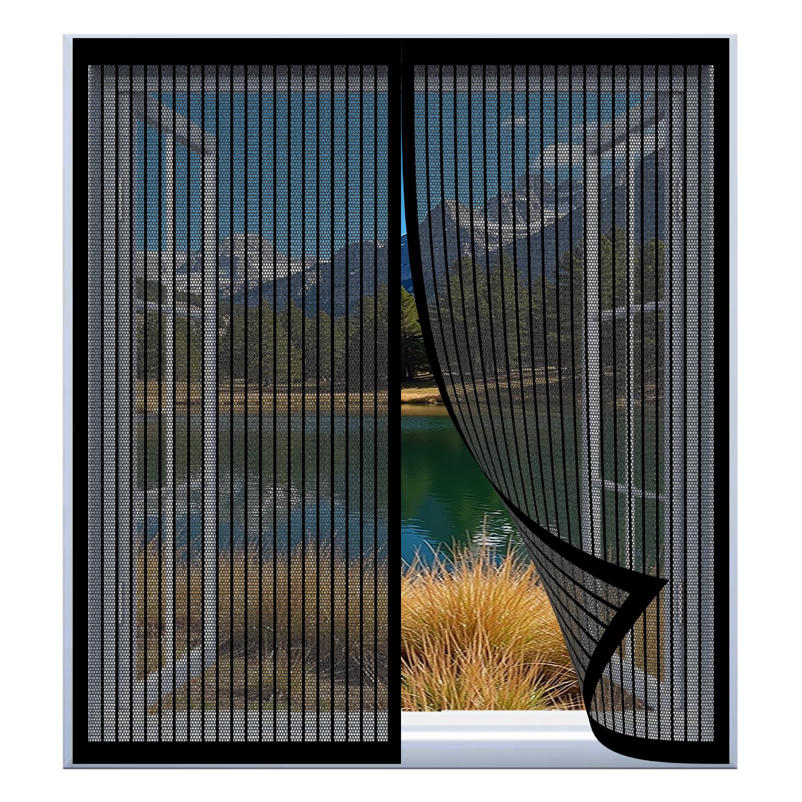 Yuanwan Black Fly Screens For Window Nets 115 X 117 Cm Easy Installation No Drilling Or Screwing Fly Screen Net For Windows Nets To Keep Bugs Out,