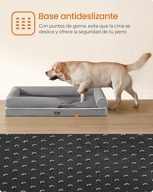 Foto 8 de 8 de Feandrea Cama Ortopédica para Perros, Sofá, Cama para Mascotas, Acolchado Suave, Bordes Elevados