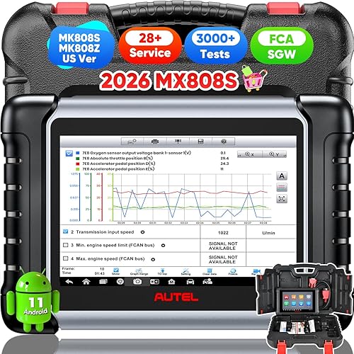 Autel Scanner MaxiCheck MX808S, 2026 US Ver of MaxiCOM MK808S MK808Z, Full Bidirectional Diagnostic Scan Tool as MK900 MX900 MK900BT MK808BT PRO, 3K+ Active Test, 28+ Service, OE All System, OS11, FCA