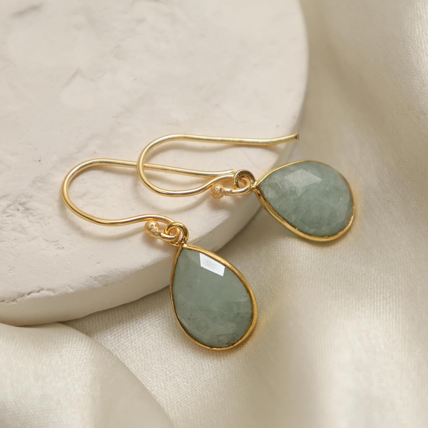 Gempires Teardrop Crystal Earring, Pear Shape Dangle Drop Earrings, Natural Gemstone Earring, Minimal, Everyday Wear, Hypoallergenic 14k Gold Plated, Gift for Mom Wife friend - Image 7