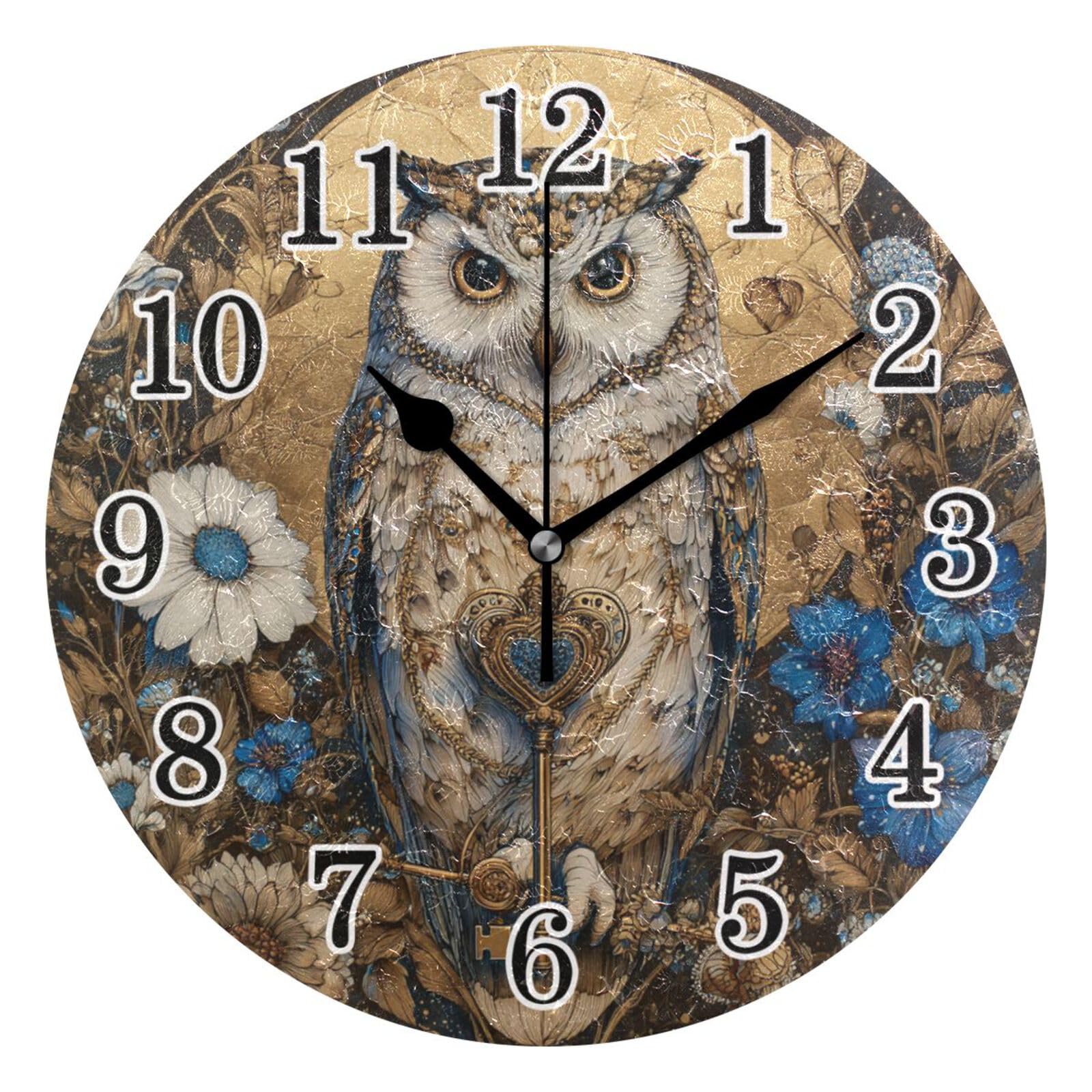 Horloges murales plastique motif fleurs d'automne avec mécanisme silencieux fluide
