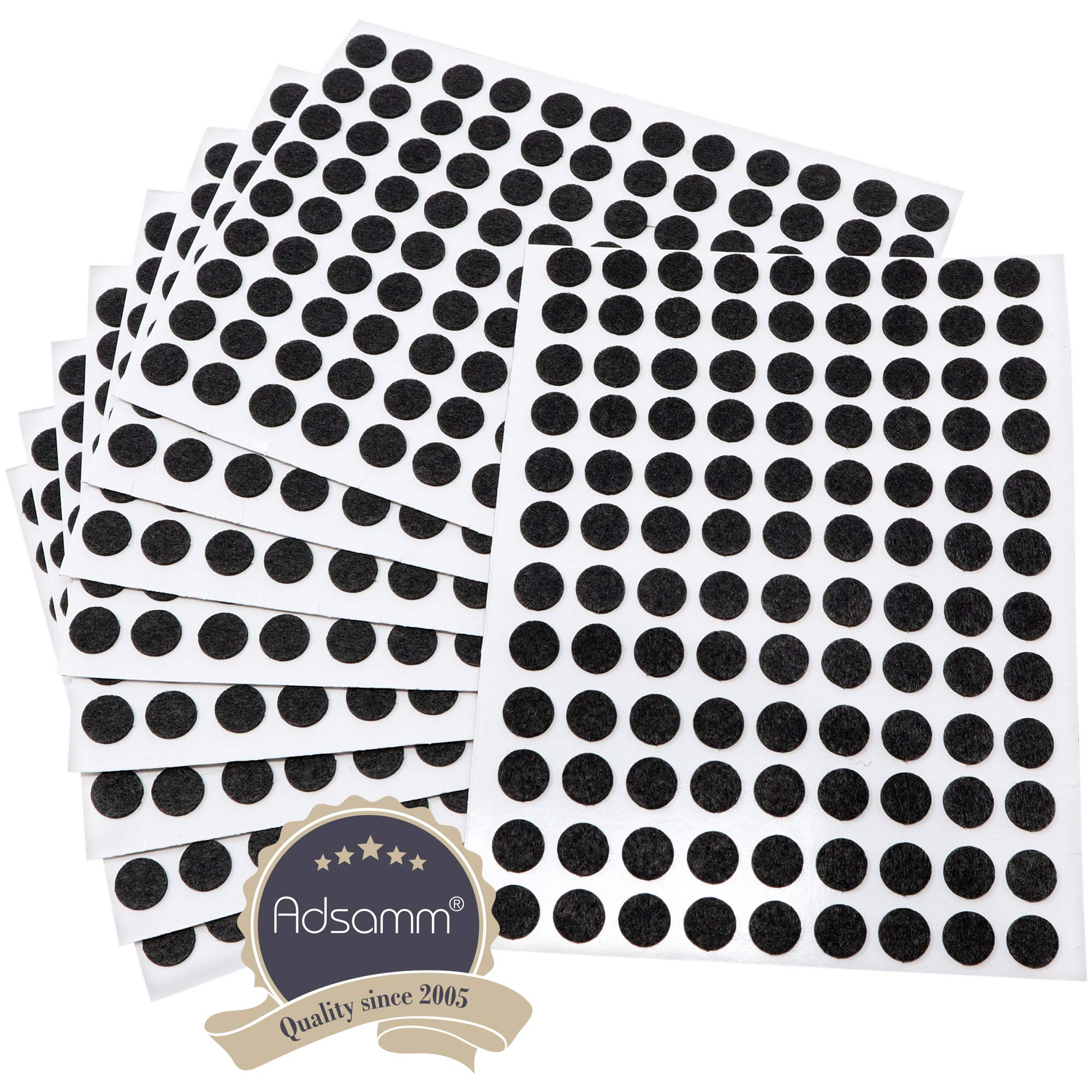 Feltrini Autoadesivi Adsamm - 108 Pezzi, Nero, Ø10mm, Spessore 1.5mm, Per Mobili E Oggetti - Foto 9