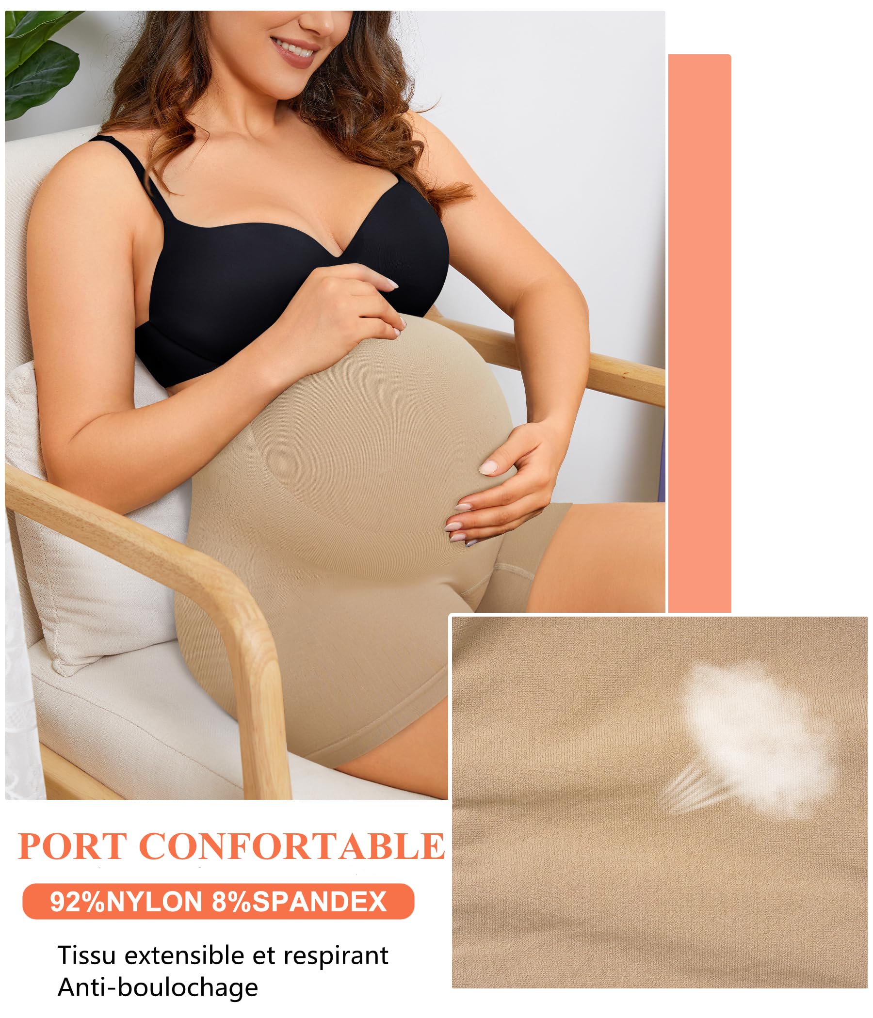 Bafully Culottes de maternité pour Femme Culotte de Grossesse sans Couture Culotte Gainante maternité sous vêtement Grossesse Extensibles et Respirants