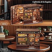 Vista 2 de CUTEBEE - Kit de rincón de libros - Juego de construcción DIY de casa en miniatura para adultos, estantería de casa en miniatura para libros