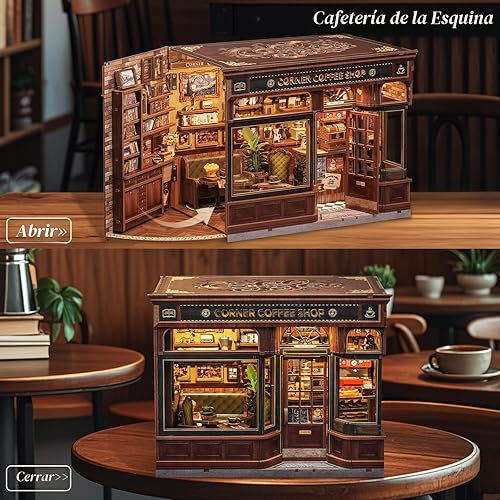 Miniatura 2 de CUTEBEE Kit de rincón de libros  Kit de casa de muñecas en miniatura para adultos, Booknook Tiny House Librería Decoración 3D Rompecabezas de