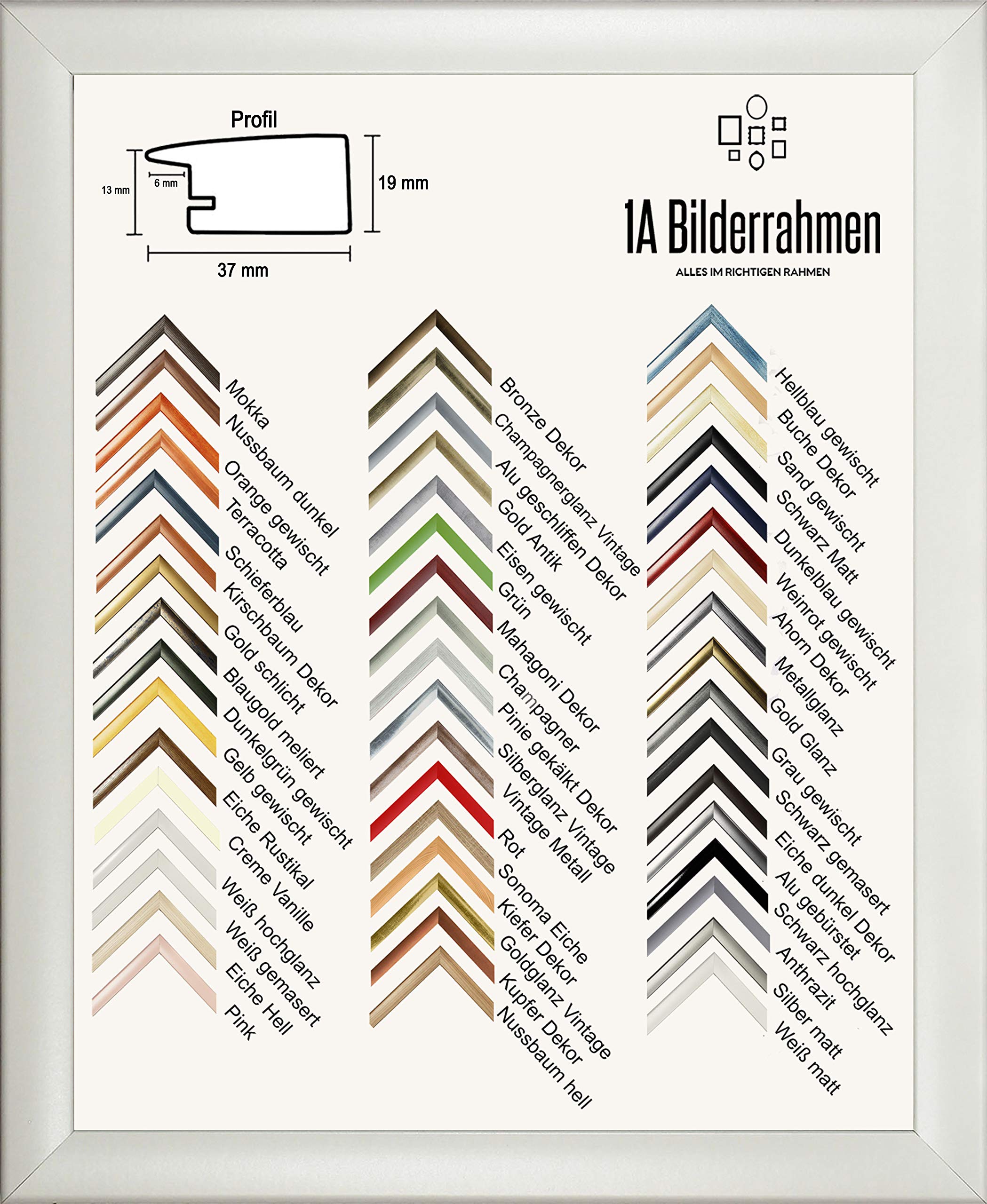 Cadre photo 100x140 cm grand format blanc mat en bois MDF Olympia