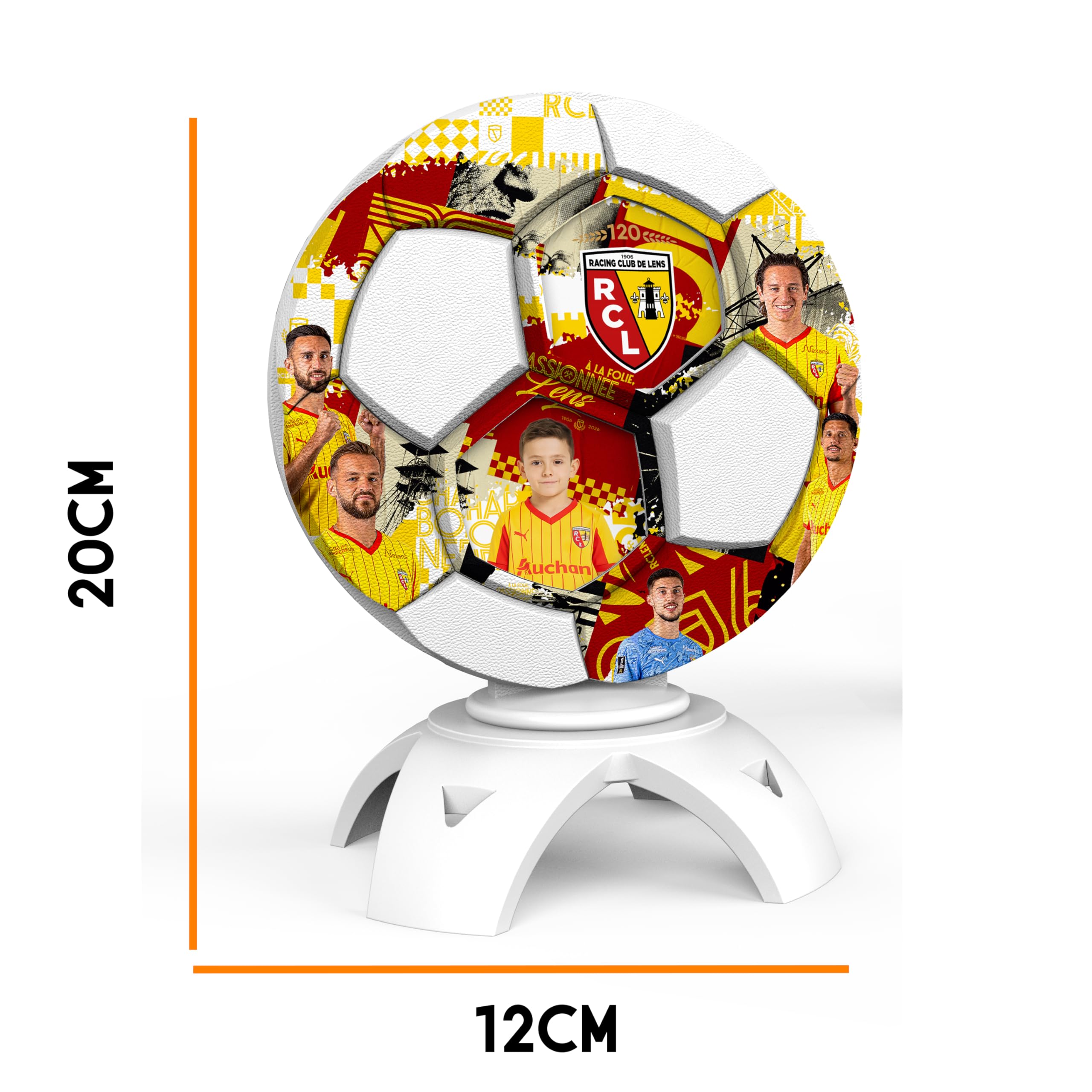 Trophée Collector RC Lens Officiel – Personnalisable avec Photo, Nom & Numéro | Objet de Collection Supporter, Cadeau Unique Made in France