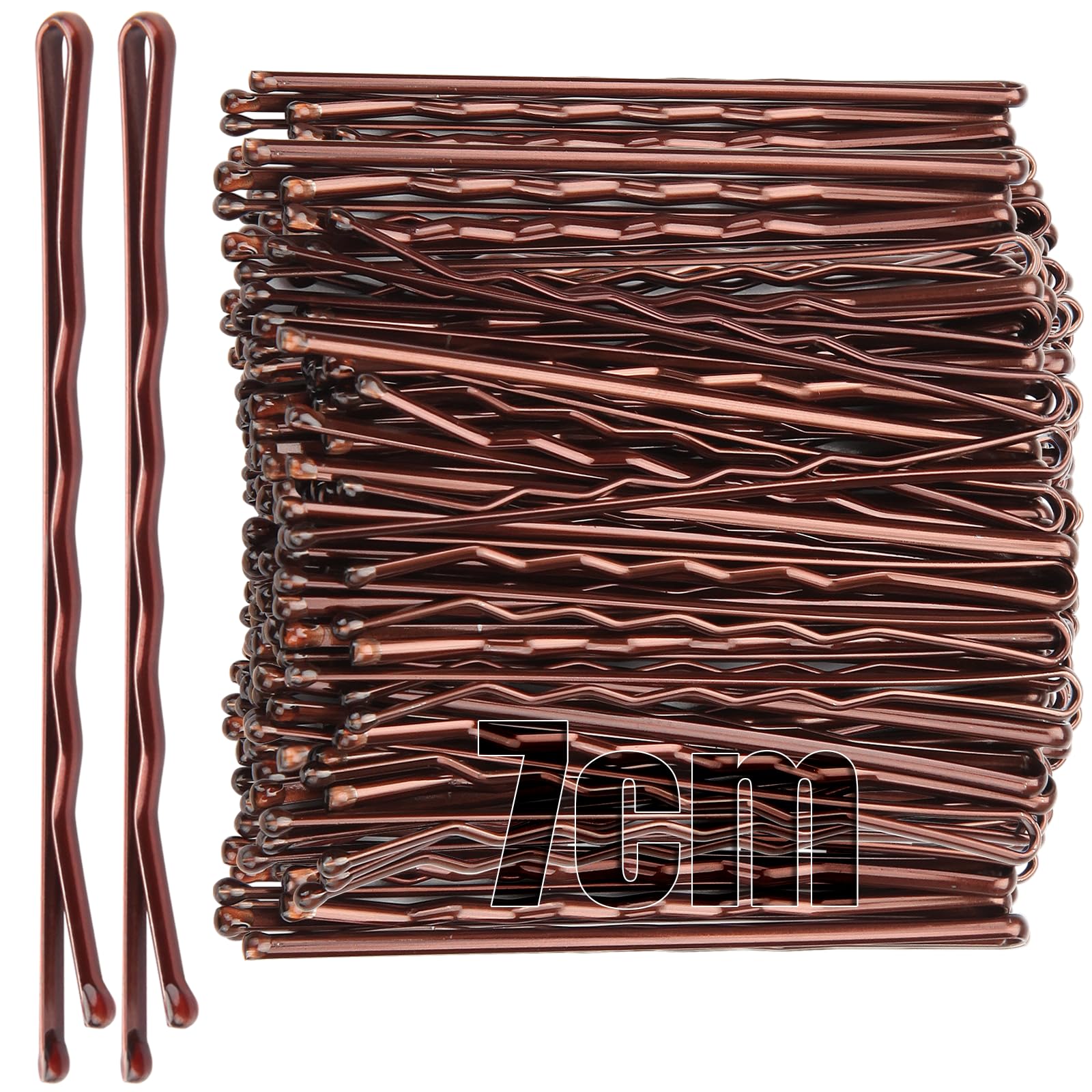 Mbsomnus 7cm Forcine per Capelli 50 Pezzi Forcine Capelli Marrone, Mollette Capelli Donna & Ragazze, Grip Kirby Ondulato - Ideale per Tutti I Tipi di Capelli e Parrucchiere (Marrone)