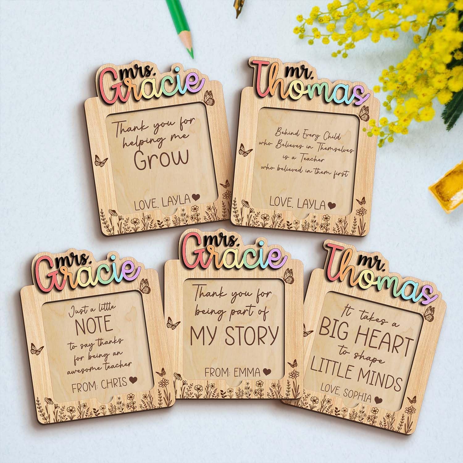 Personalized Teacher Sticky Note Holder Teacher Appreciation Gifts Personalized