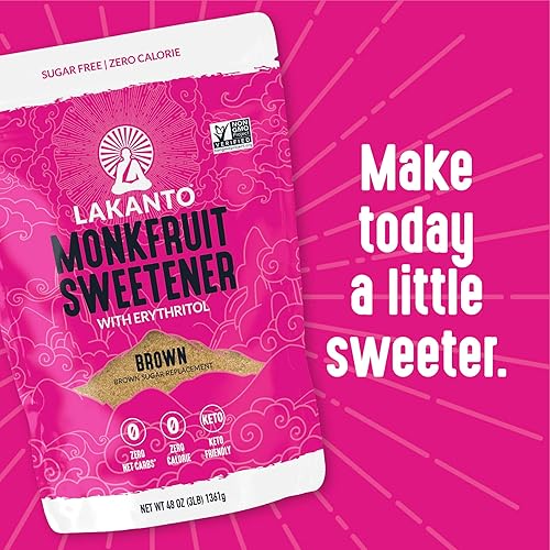 Miniatura 15 de Lakanto Edulcorante de frutas monje marrón con eritritol, edulcorante sustituto del azúcar moreno para hornear, café, avena y más, Keto, amigable