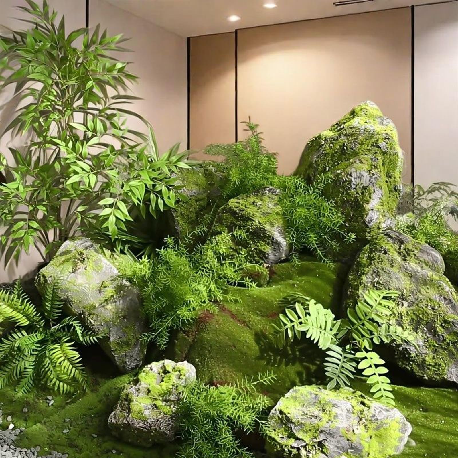 Roccia Artificiale Realistiche, Leggere Sassi da Giardino, Rocce di Muschio Artificiale in PU, for Paesaggistica, Decorazioni da Giardino, Esposizioni da Giardino, con Texture Naturale(B)