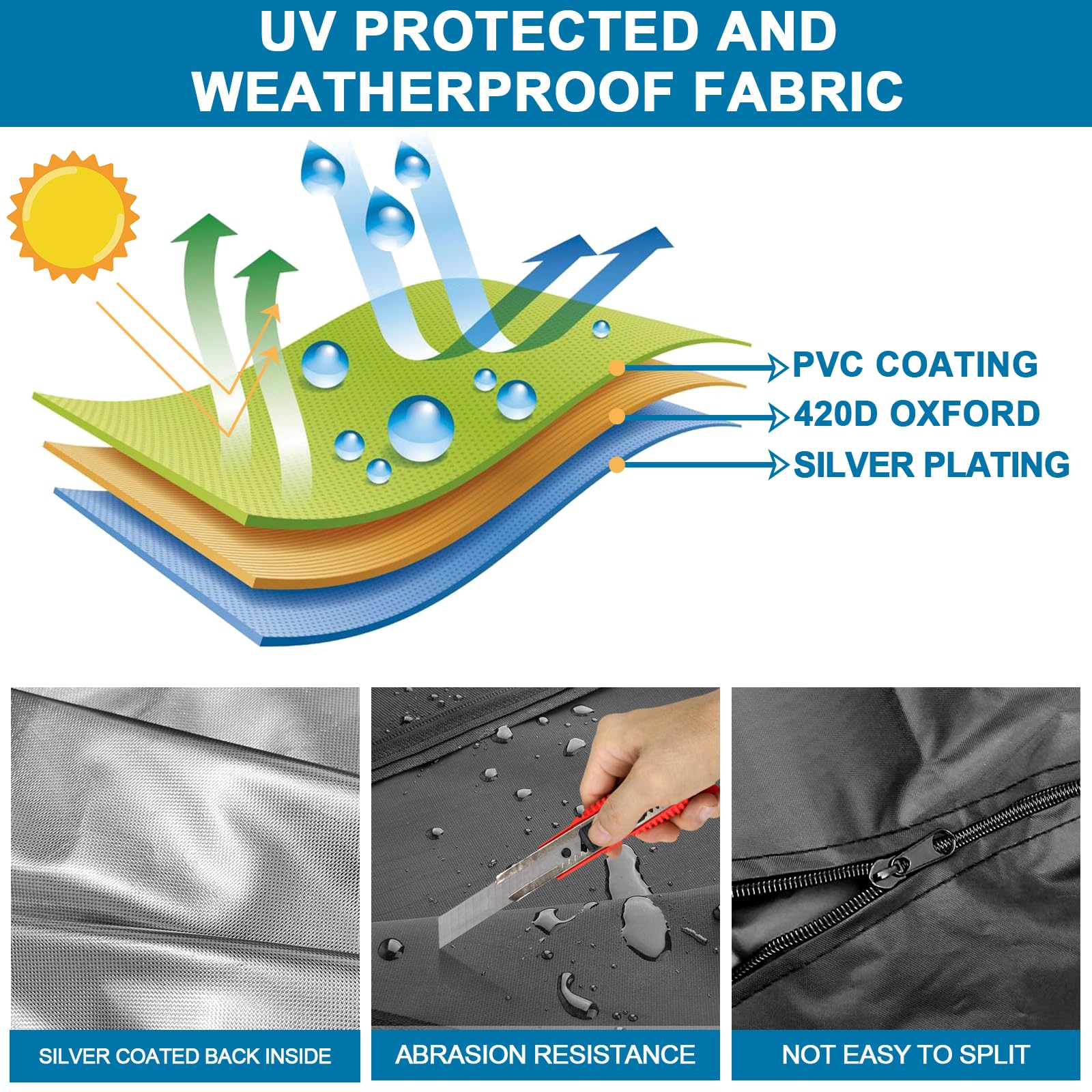 Copertura Per Ombrellone A Sbalzo Royouzi - Tessuto 420D Con Asta, Impermeabile - Foto 7