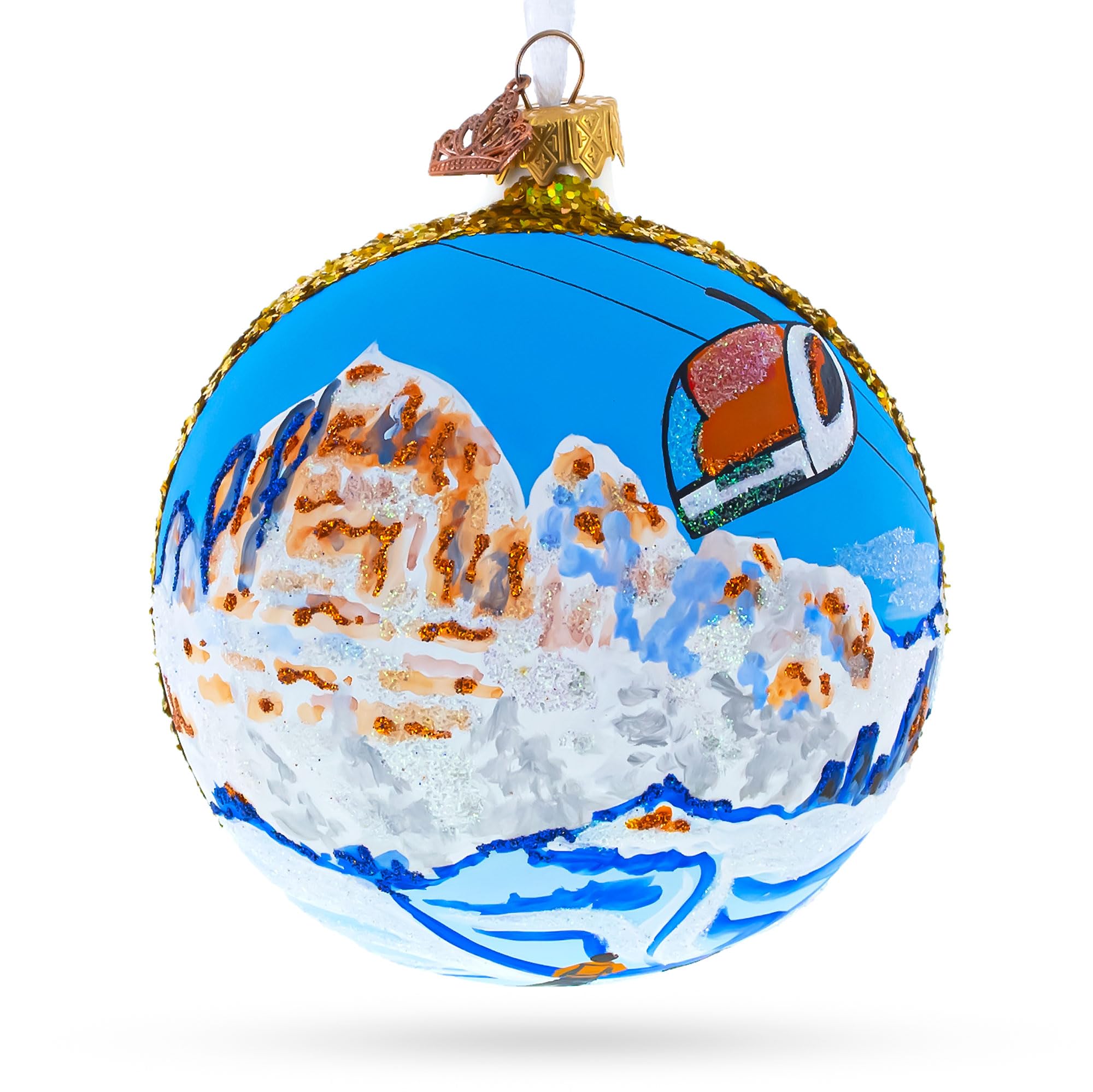 Boule de Noël en verre Cortina d'Ampezzo, le cadeau d'ornement idéal pour les proches