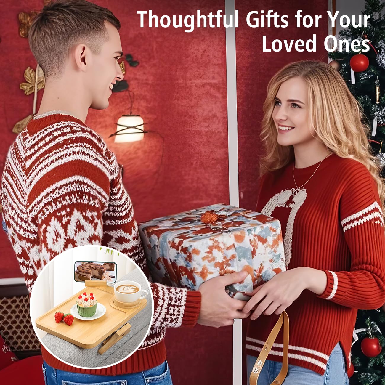 Plateau pour Accoudoir de Canapé, Table Bras de Canapé Rotation 360° avec Porte téléphone et Tasse, Accoudoir de Canapé pour Accès Facile, Porte-Tasse de Canapé pour Snacks, Téléphone, Contrôle