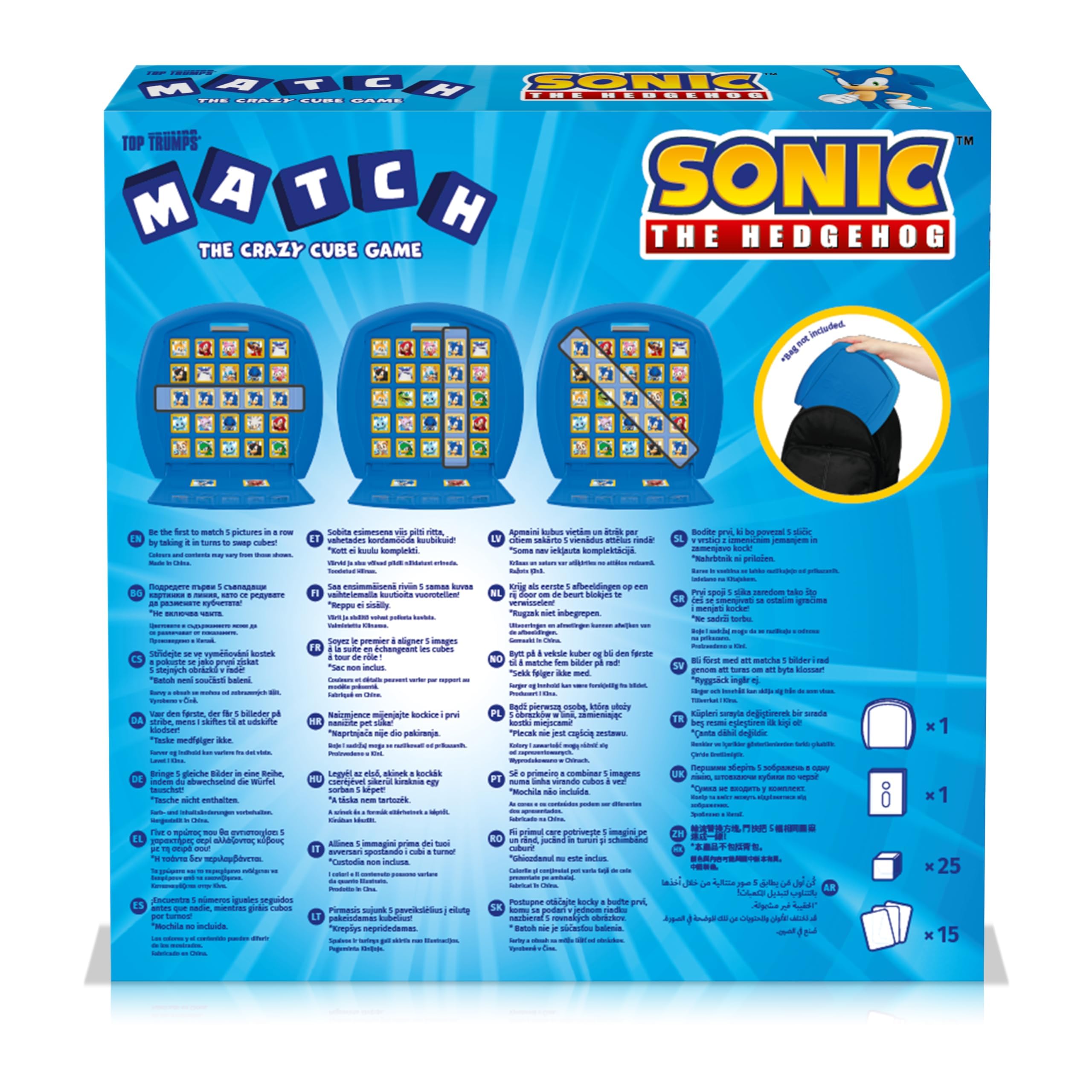 Top Trumps Match Sonic - Juego De Mesa, Juegos Infantiles, Conecta 5 Dados Iguales En Tu Propio Tablero, Juego De Memoria 4 Años, para 2 Jugadores