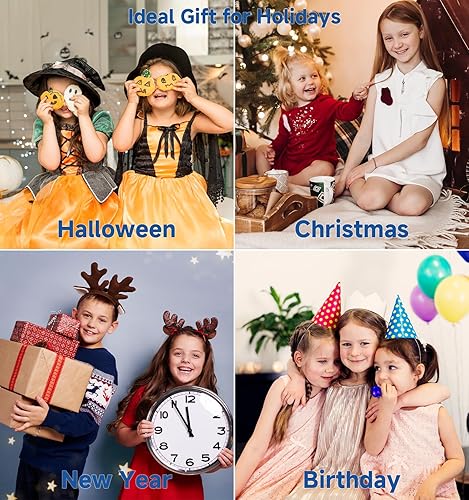 Miniatura 7 de Cámara digital, 44MP FHD 1080P apuntar y disparar cámara digital con zoom de 16X, pequeña cámara compacta con detección facial, tarjeta SD de 32 GB,