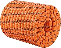 HOKINETY Double Braided Arborist Rigging Rope 1/2" x 220 ft - 48-Strand Heavy Duty Polyester Bull Rope for Tree Work, Camping, Rescue, Orange