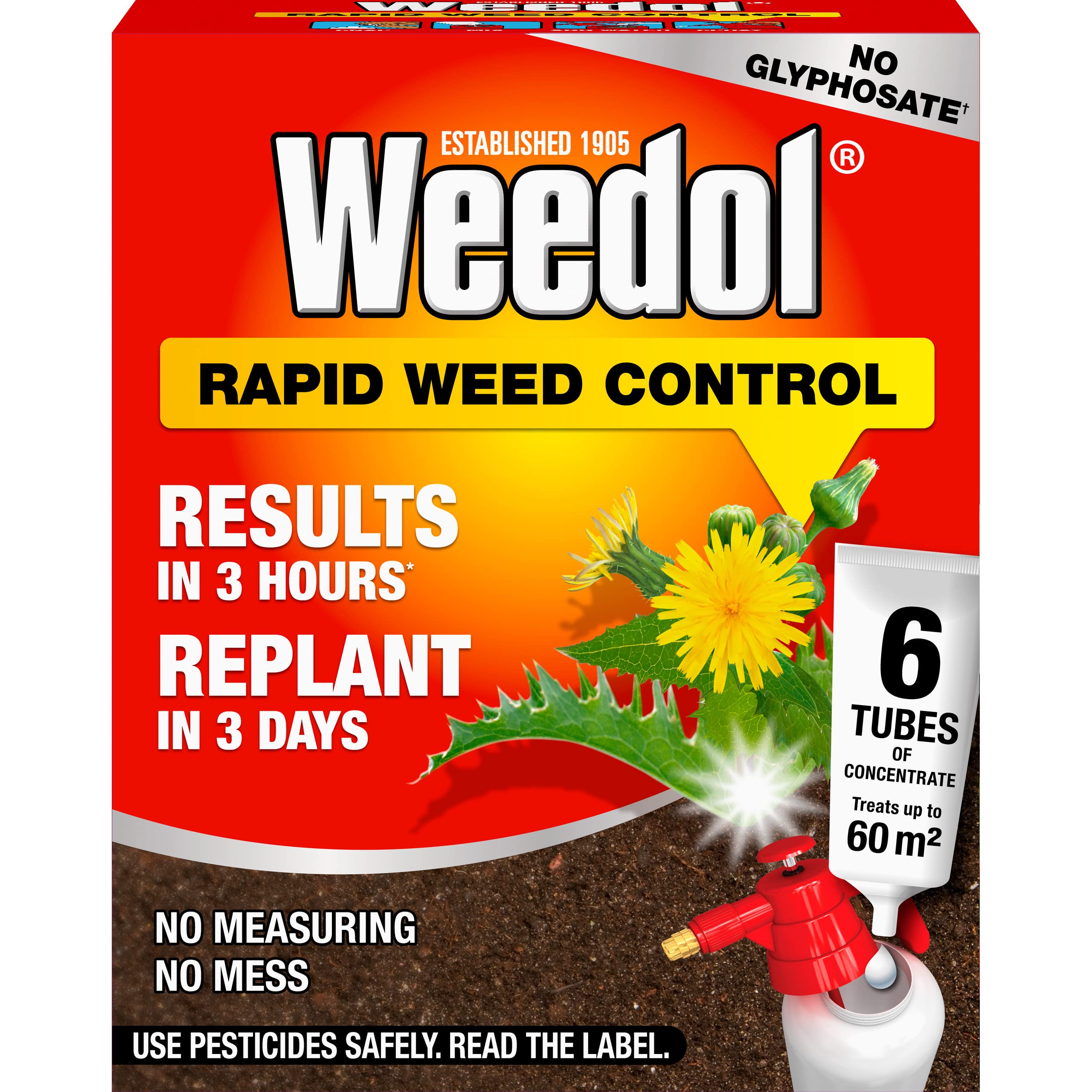 Weedol Rapid Concentrate Tubes, 6 Pack, Natural