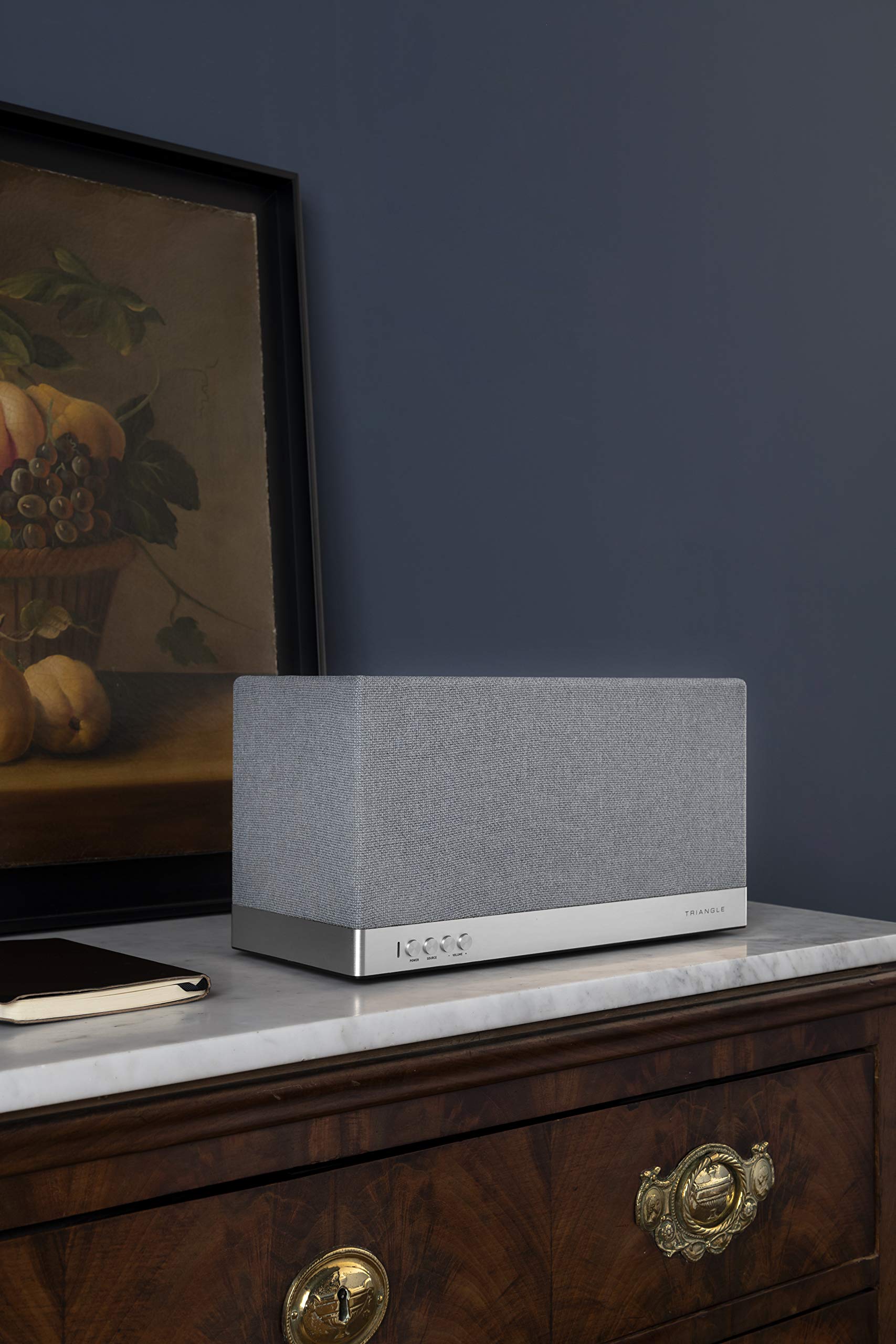 Triangle - Diffusore Connesso AIO 3 - Diffusore All-in-One Compatibile Bluetooth, Wi-Fi & Multiroom Senza Fili - Audio HD - Ingresso Ottico - 2x 45W - 360 x 195 x 150 mm - Grigio