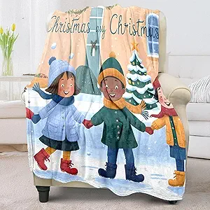 Christmas Cute Cow Print Blankets & Throws for Women & Kids - 40"x60" Highland Cow Decor for Bedroom & Gifts