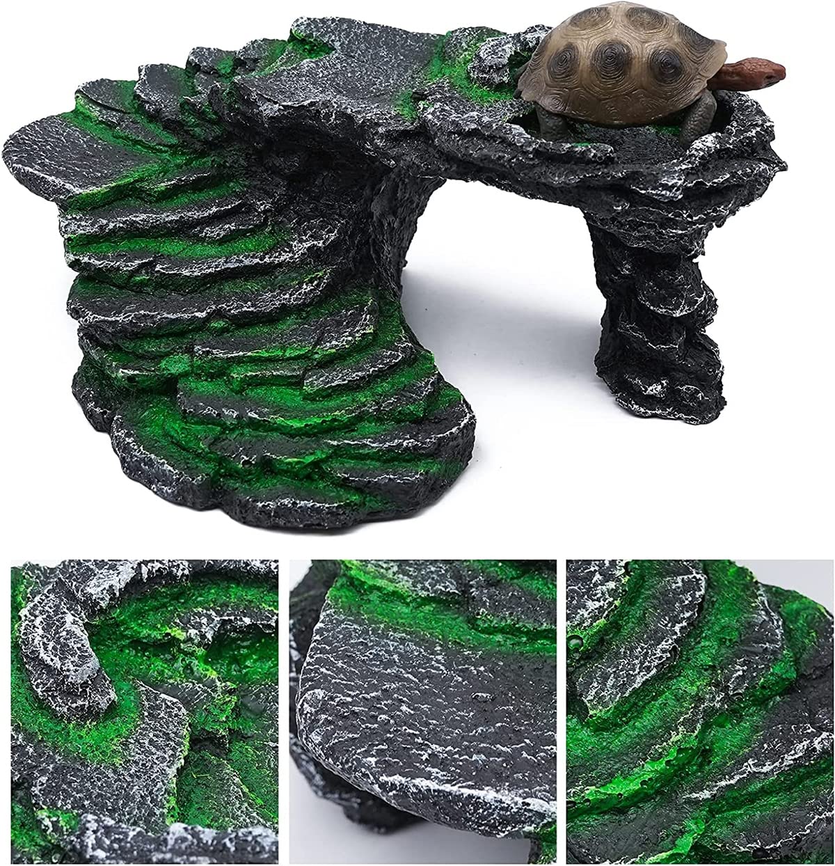 Resina Rettile Grotta Piattaforma Tartaruga Dell'acquario, Accessori della Tartaruga, Rettile Nascondere Grotta, Casetta per Tartarughe da Terra