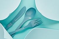 Vista 3 de Knork Eco Spoon Cutlery - Juego de cubiertos reutilizables de bambú, 12 piezas (12 cucharas ecológicas), color azul