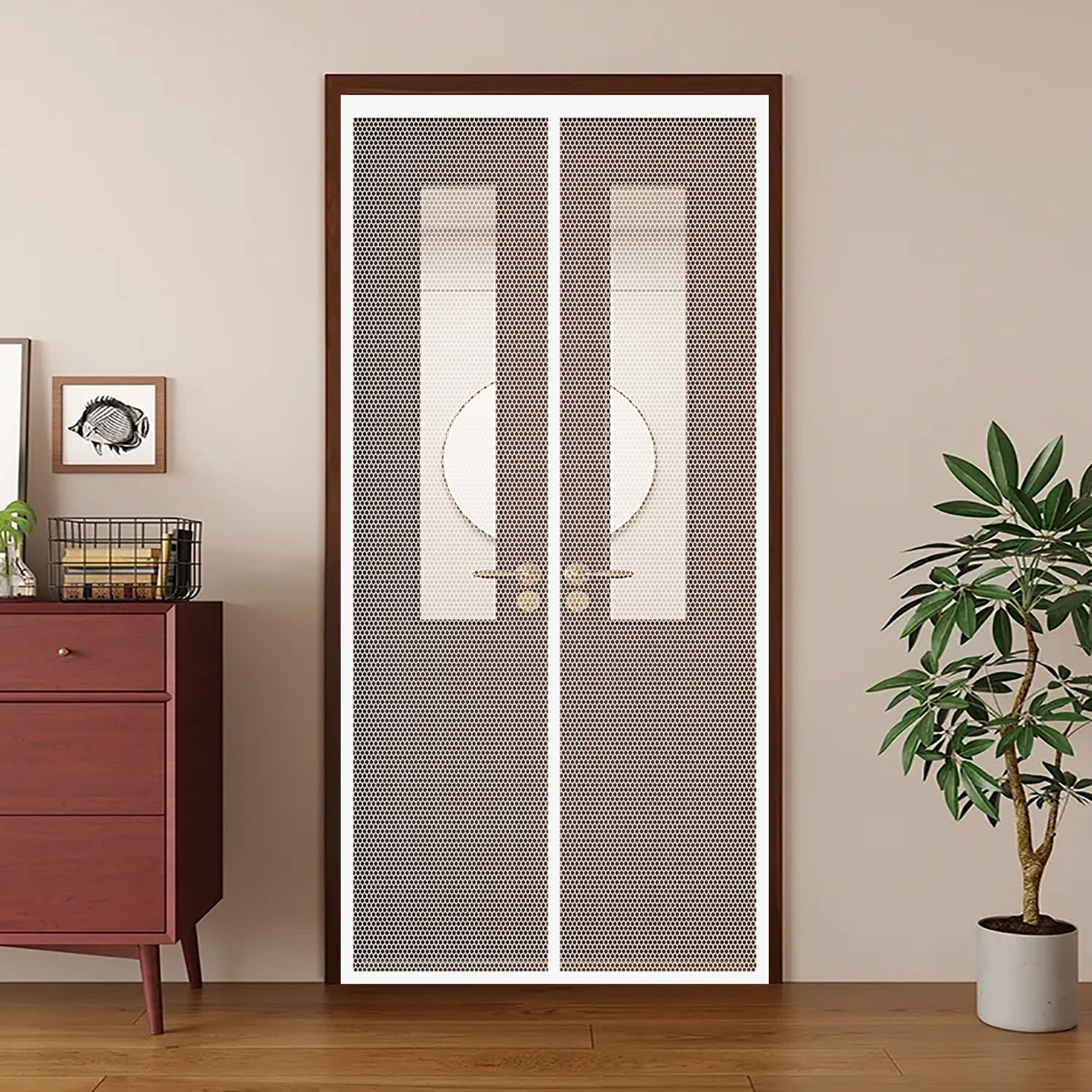 Moustiquaire magnétique 110x195 cm blanche pour porte et balcon