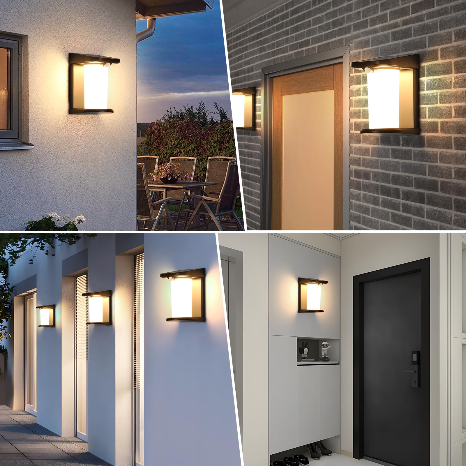 CBJKTX Solarlampen für Außen mit Bewegungsmelder - 6ER LED | Solar Wandleuchte Aussen Solarleuchte Garten Outdoor 2 Modi Wasserdichte Aussenleuchte 3000K Warmweiß für Hof Stufen Haustür