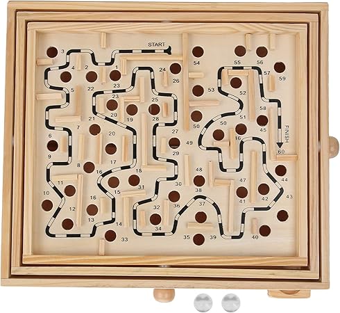 Wooden Ball Maze Game,Hand-Carved 