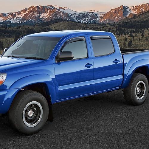 Miniatura 6 de Goodyear Deflectores de ventana inastillables en el canal para camiones, Toyota Tacoma 2005-2015 doble cab, protectores de lluvia, viseras de