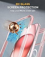 Vista 649 de Miracase Funda magnética para iPhone 14 de 6.1 pulgadas, protector de pantalla de vidrio templado integrado + protector de lente, compatible