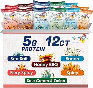 Festive Celebrate Snacktime Feel Festive Roasted Chickpeas Variety Snack Pack - Crunchy Balanced Macro Nut Free Healthy Garbanzo Beans - Non-GMO Vegan Soy-Free - Convenient 12 Bags