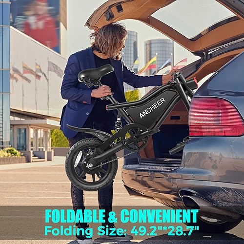 Miniatura 6 de ANCHEER Bicicleta eléctrica plegable para adultos, bicicleta eléctrica de 20 MPH, bicicletas eléctricas de hasta 45 millas, bicicleta eléctrica