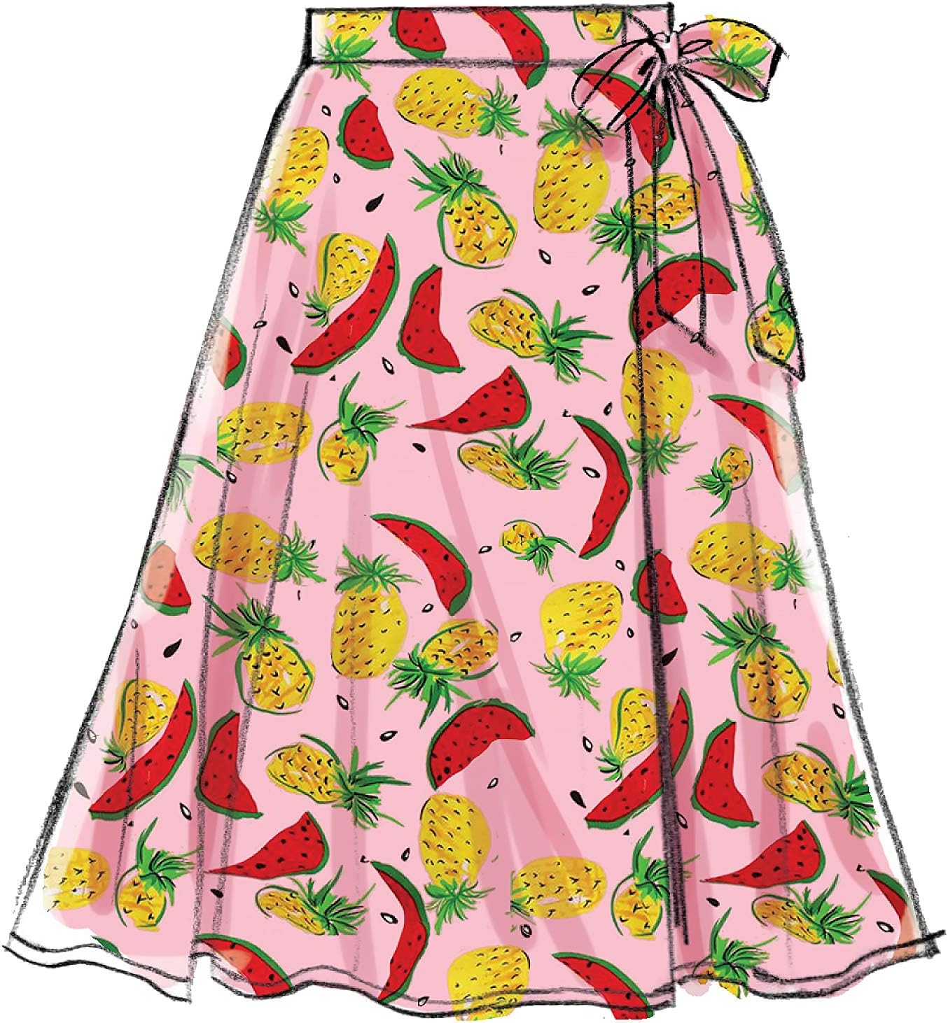 McCall Pattern Company McCall's Learn Women's Calf and Knee Length Wrap Skirt Sewing Patterns, Sizes 14-22, various, White