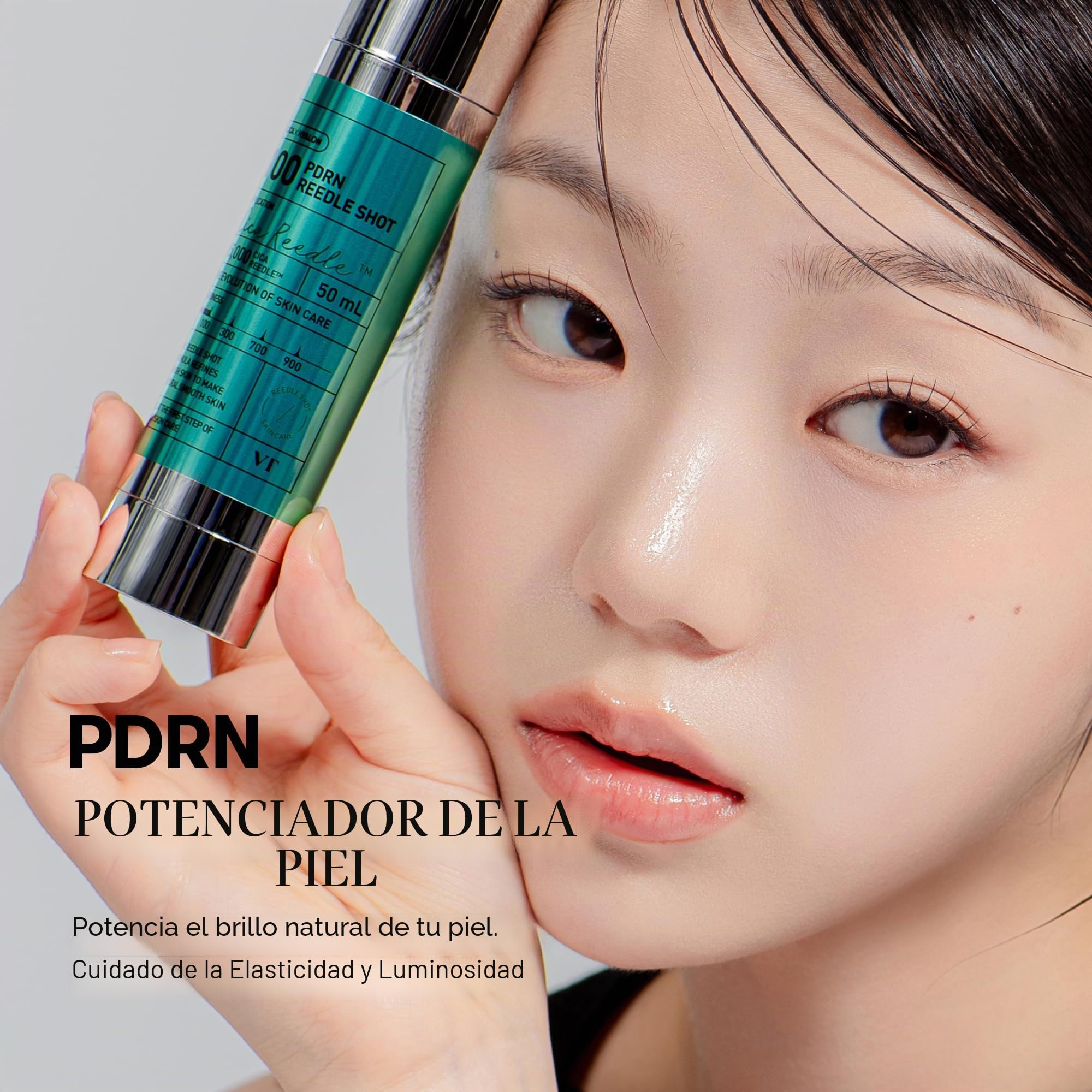 VT COSMETICS PDRN Reedle Shot 100, Spicule Microneedling Serum, Vegan PDRN, Centella Asiática, Ácido Hialurónico, Exfoliante y Plumping for Glass Skin, Korean Liquid Skin Booster 1.69 Fl Oz (50 ml)