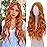 Orange Wig-Long Orange Wavy Wigs for Women Natural Curly Synthetic Wig Heat Resistant Fiber Wigs for Daily Party Use