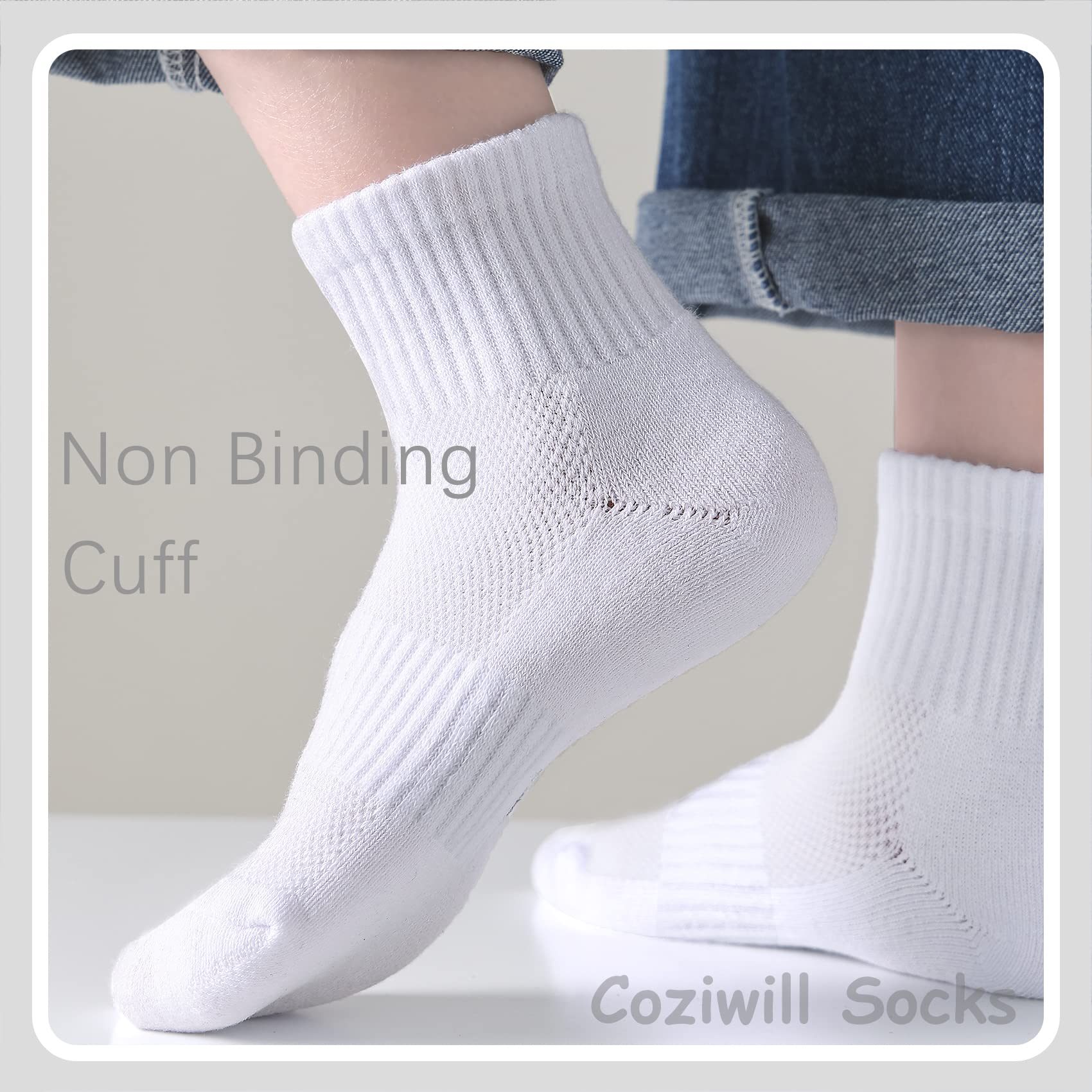 Calcetines tobilleros acolchados para niños, calcetines cortos atléticos para niñas, calcetines de algodón para niños, jóvenes, deportes, 10 pares