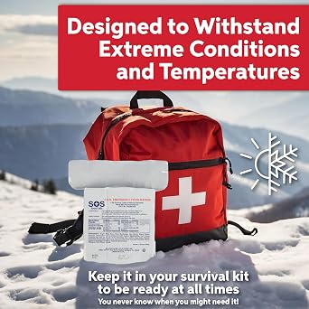 SOS Food Lab Emergency Food Bar - 3600 Calorie Ration (8 Pack Shortbread Cookie) - 3 Day/72 Hour Ready to Eat Supply for Camping, Hiking, Disaster Preparedness - 5 Year Shelf Life Energy Survival Food