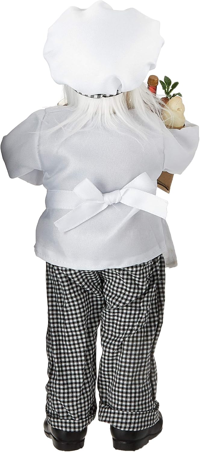 🔥 Flash Sale FOJOC I Cook with Wine Santa Figurine, 18 Tall, Black/White