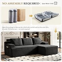 Vista 5 de Sofás seccionales de 96 pulgadas para sala de estar, sofá de nube tapizado en forma de L, sofás modulares modernos con diván