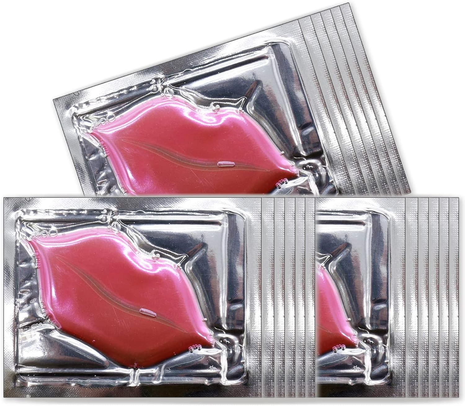Permotary 30 stuks Pink Gel Collageen Lip Mask Crystal Lip Pads for Moisturizing, Anti-Wrinkle, Anti-Aging, Firms & Hydrateert Lips, Pink