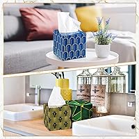 Vista 7 de 24 cajas de pañuelos, cajas de pañuelos faciales, cajas de pañuelos geométricos con diseño de flores, 2 capas, 80 hojas cada caja, pañuelos faciales