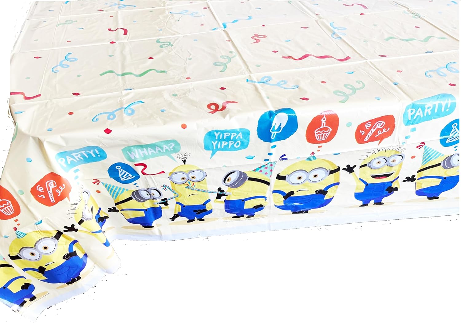 Despicable Me Party Supplies Bundle Pack for 16 includes 16 Lunch Plates, 16 Lunch Napkins, 1 Table Cover, 16 Party Paper Goggles, 1 Dinosaur Sticker Sheet