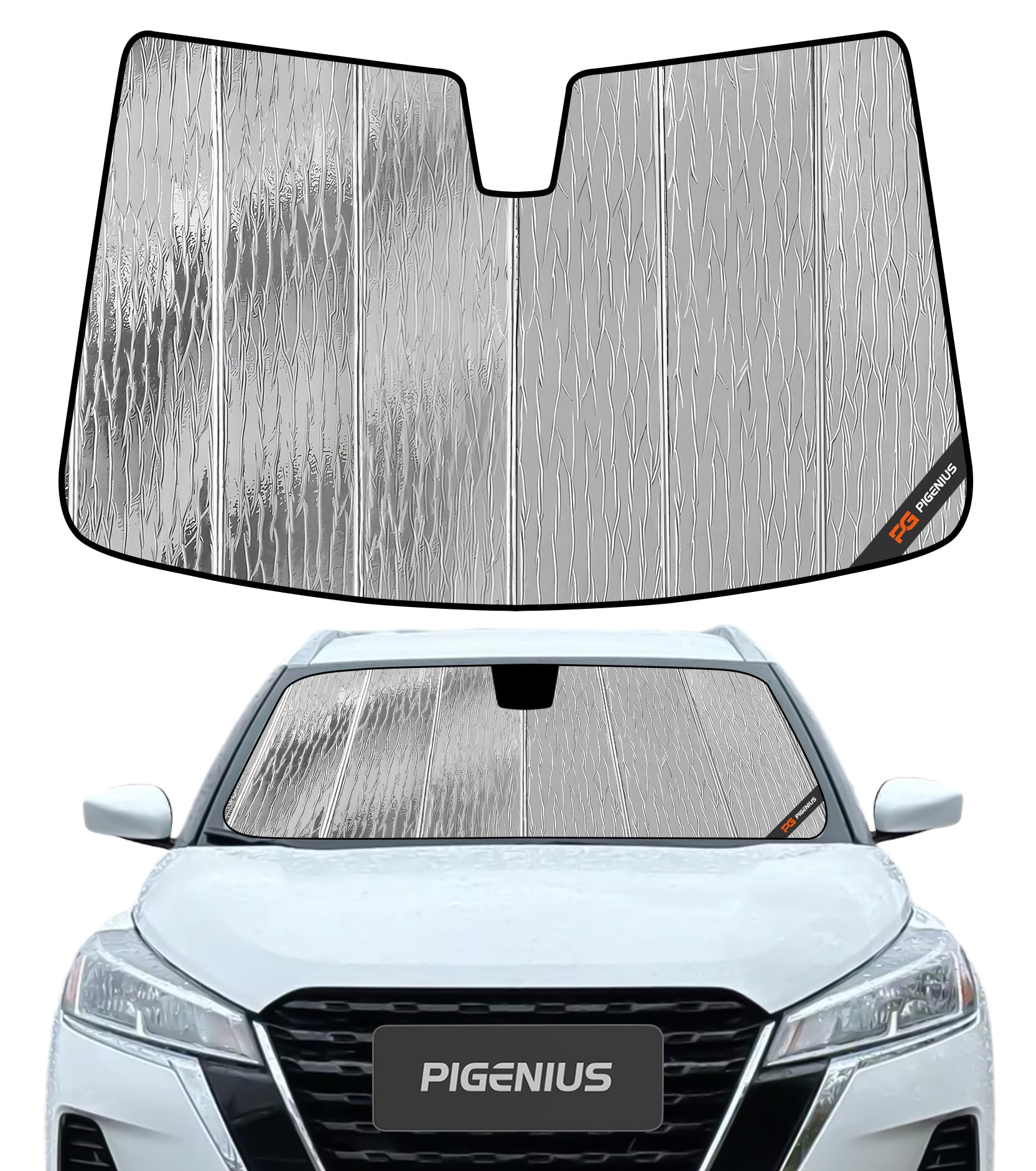 Pigenius Windshield Sun Shade for Nissan Kicks 2018-2024, Kicks Play 2025 Front Window Sunshade - AstraGuard