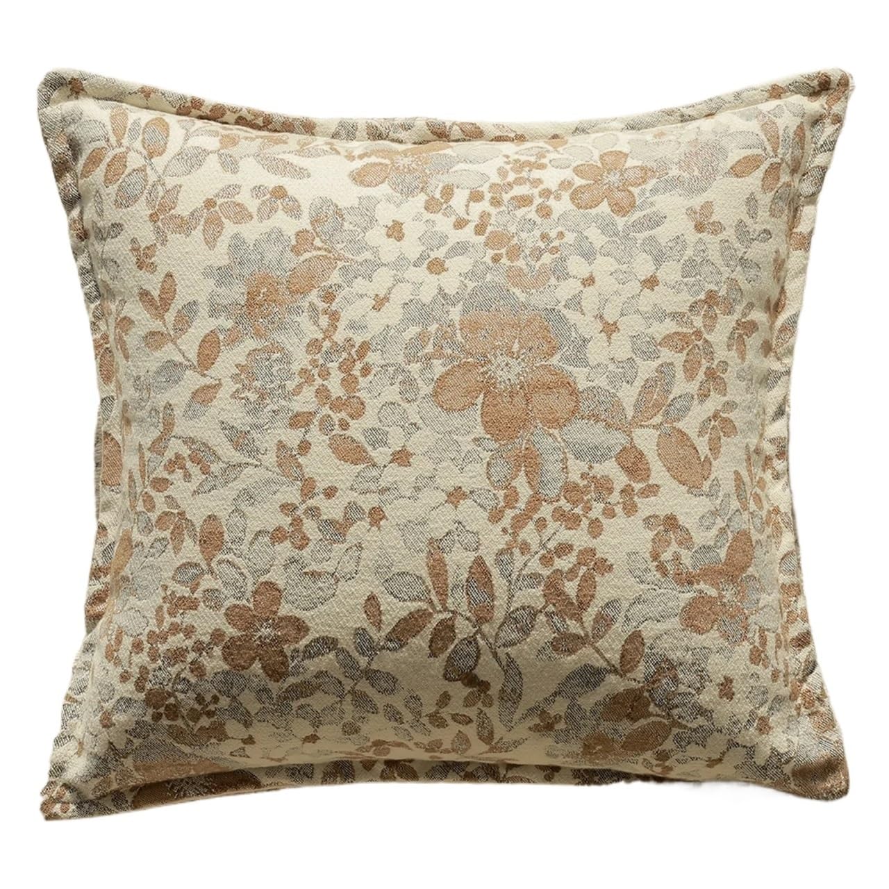 IUVYTA Chenille Pillow Covers Jacquard Yarn-dyed Cushion Cover 3D Floral Chenille Pillow Flannel Pressing Edge Home Decor Pillowcase(C-45X45CM)