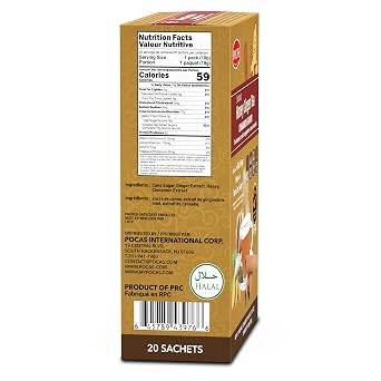 Pocas Tea Powder, Honey Ginger with Cinnamon, 20 Count (Pack of 2)