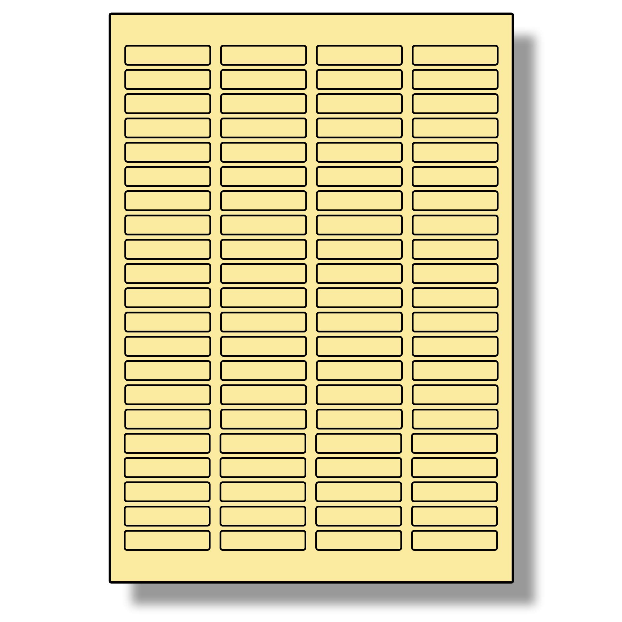 Label Planet® 84 Per Sheet, 50 Sheets (4200 Cream Labels). Coloured Paper Labels, 46 x 11.1mm, LP84/46 C. — image 1