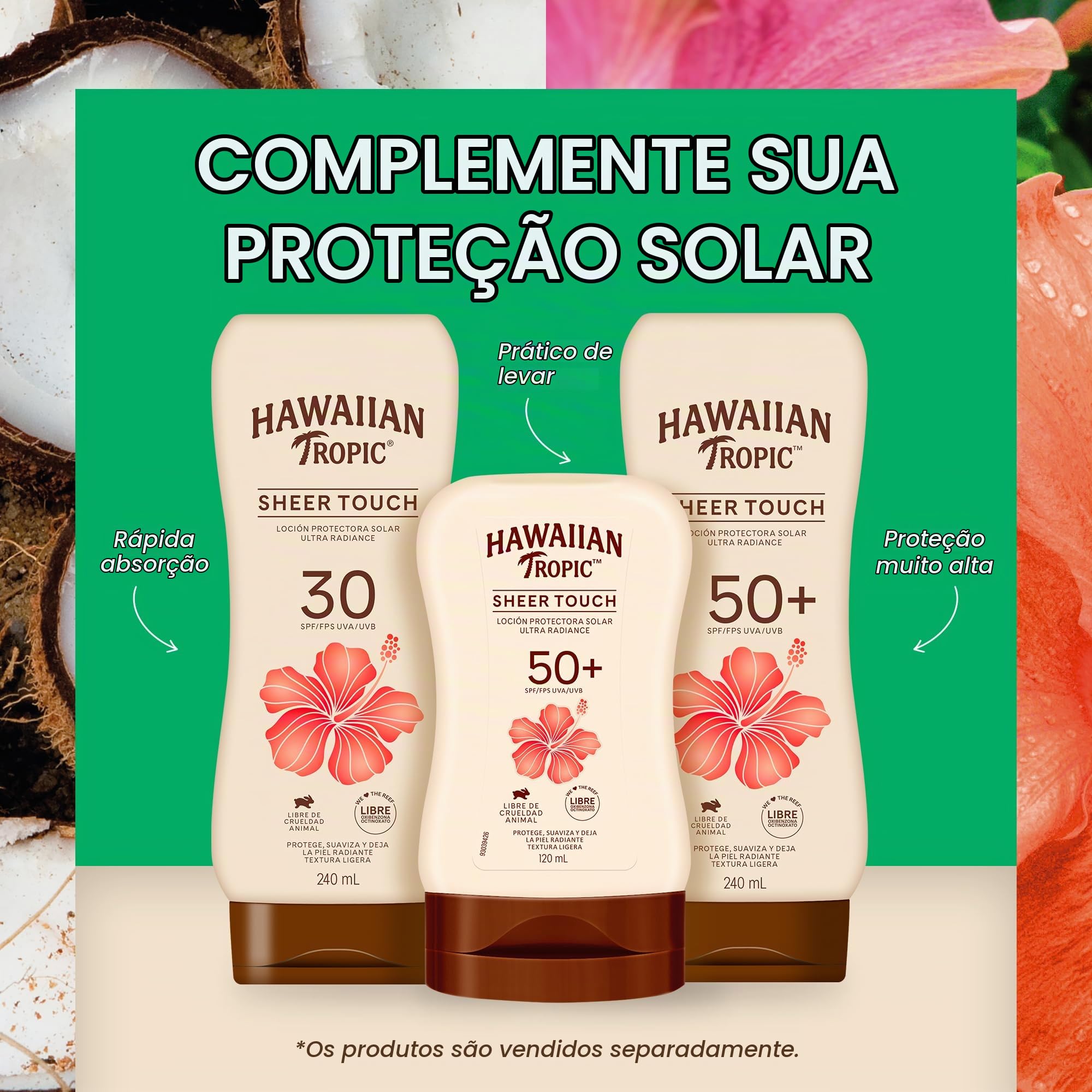 Hawaiian Tropic Y08863 Sheer FPS 50+, 240 ml | Amazon.com.br
