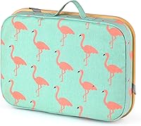 Vista 2 de Mayjoy Escritorio de regazo de bambú con almacenamiento, escritorio de regazo con cubierta removible, soporte para computadora portátil