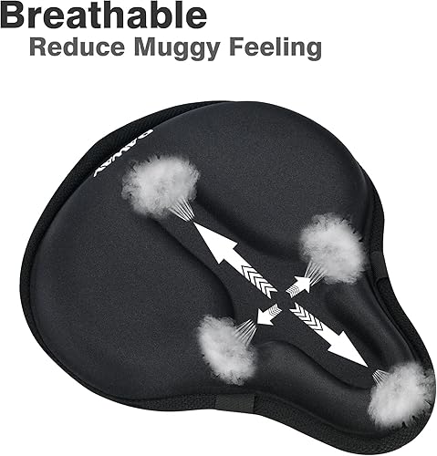 Miniatura 32 de DAWAY Cómoda funda de asiento de bicicleta, cojín acolchado de gel de silicona y espuma viscoelástica para hombres y mujeres, funda suave para Rosa